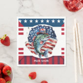 7月4日魚釣り愛好家のための独立記念日 スタンダードランチョンナプキン (インサイチュ)