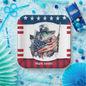 7月4日魚釣り愛好家のための独立記念日 ペーパープレート (パーティー)