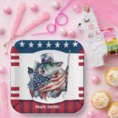 7月4日魚釣り愛好家のための独立記念日 ペーパープレート (パーティー)