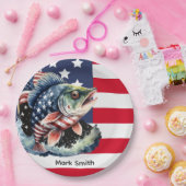7月4日魚釣り愛好家のための独立記念日 ペーパープレート (パーティー)