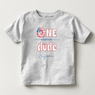 7月4日1日アメリカ人男1日 トドラーTシャツ