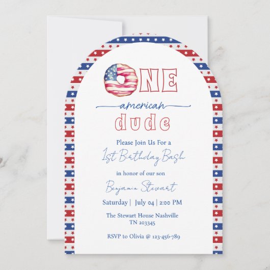 7月4日1日アメリカ人男1日 招待状 (正面)