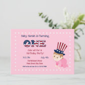 7月4日1日バースデーベビーガールパーティー 招待状 (スタンド正面)