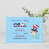 7月4日1日バースデーボーイパーティの招待状 招待状 (スタンド正面)