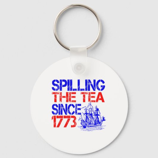 7月4日1773年7月4日より茶を淹れる キーホルダー (正面)
