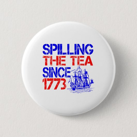 7月4日1773年7月4日より茶を淹れる 缶バッジ (正面)