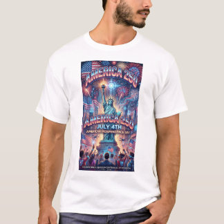 7月4日250周年独立記念日モダン Tシャツ
