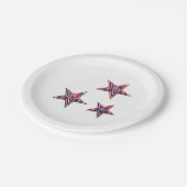 7月4日3Dスターズホワイト ペーパープレート (アングル)