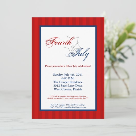 7月4日5時間365日パーティー表彰招待状 招待状 (スタンド正面)