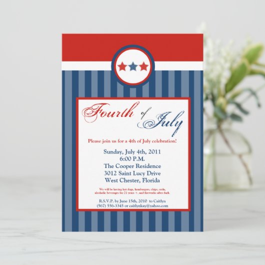 7月4日5時間365日パーティー表彰招待状 招待状 (スタンド正面)