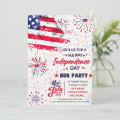 7月4日7月4日BBQ独立記念日 招待状 (スタンド正面)