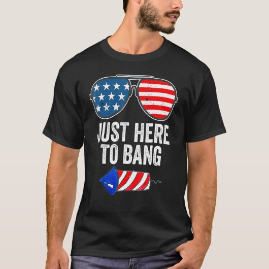 7月4日7月4日I Just Here To Bang Tシャツ (正面)