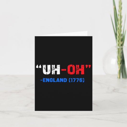 7月4日 え？ イギリス 1776年 面白いギフト アメリカ カード (正面)