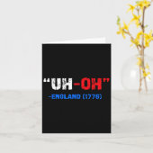 7月4日 え？ イギリス 1776年 面白いギフト アメリカ カード (黄色い花)