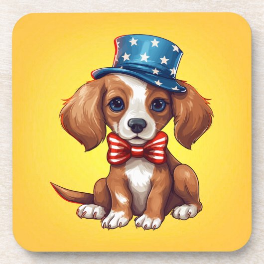 7月4日 かわいいパピー犬-71008 コースター (正面)