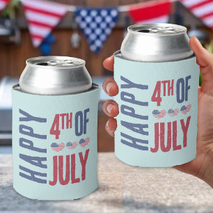 7月4日 かわいい 愛国 アメリカ国旗 缶クーラー