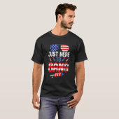 7月4日 ここにいるよ USAフラグサングラス Tシャツ (正面フル)