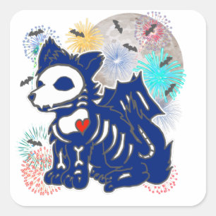 7月4日 アニメ 狼 Emo ゴシック 愛国 スクエアシール