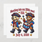 7月4日 アメリカ合衆国250周年セミクインセンテニアル 招待状 (正面/裏面)