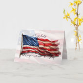 7月4日 – アメリカ国旗で祝おう カード (黄色い花)