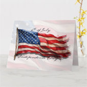 7月4日 – アメリカ国旗で祝おう カード (黄色い花)