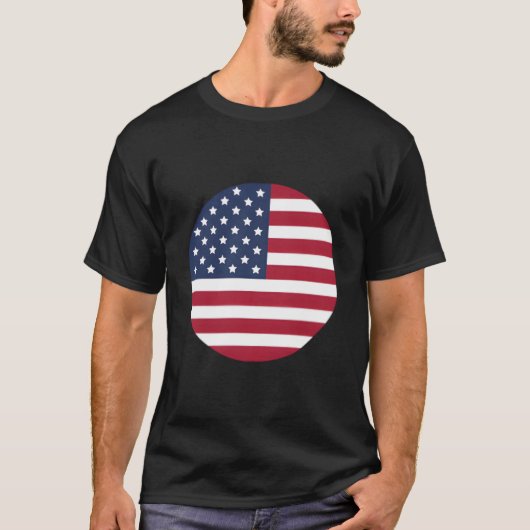 7月4日 アメリカ国旗 アメリカ愛国者ミニマリスト Tシャツ (正面)