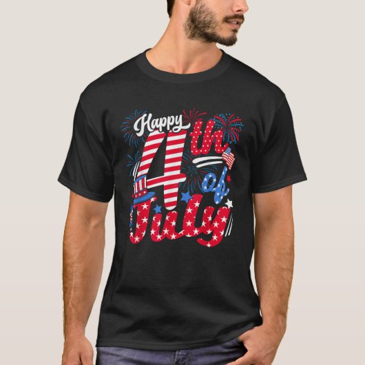7月4日 アメリカ国旗 アメリカ独立記念日 インディペンデンスデー Tシャツ (正面)
