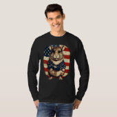 7月4日 アメリカ国旗 スナネズミ 1 Tシャツ (正面フル)