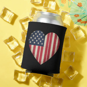 7月4日 アメリカ国旗 愛国的なUSA 星 条 缶クーラー