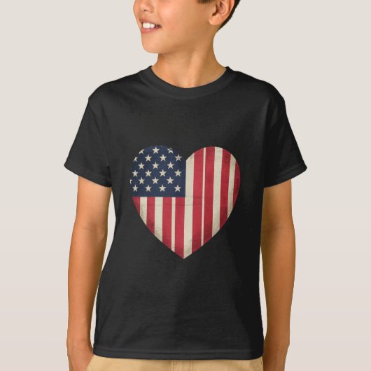 7月4日 アメリカ国旗 愛国的なUSA 星 条 Tシャツ (正面)