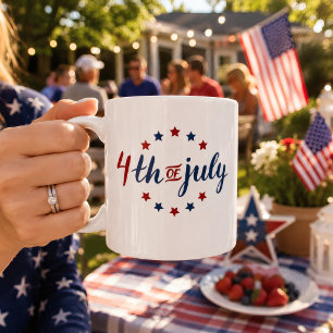7月4日 アメリカ国旗 星 自由 コーヒーマグカップ