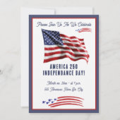 7月4日 アメリカ国旗 独立記念日 パーティー 招待状 (正面)