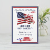 7月4日 アメリカ国旗 独立記念日 パーティー 招待状 (スタンド正面)