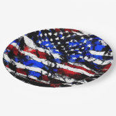 7月4日「アメリカ国旗」紙プレート ペーパープレート (アングル)