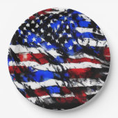 7月4日「アメリカ国旗」紙プレート ペーパープレート (正面)