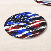 7月4日「アメリカ国旗」紙・コースター ラウンドペーパーコースター (アングル)