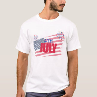 7月4日 アメリカ国旗 花火 Tシャツ | 独立記念日