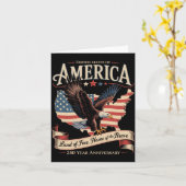 7月4日 アメリカ国旗 1776 カード (黄色い花)
