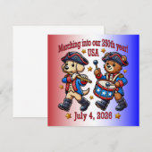 7月4日 アメリカ建国250周年記念セミクインセンテニアル  招待状 (正面/裏面)