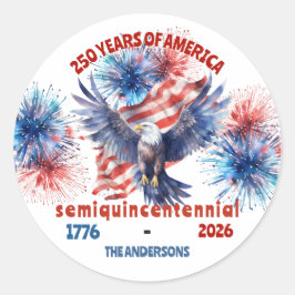 7月4日 アメリカ建国250周年記念 ラウンドシール