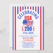 7月4日 アメリカ建国250年BBQパーティー祝賀 招待状 (正面)