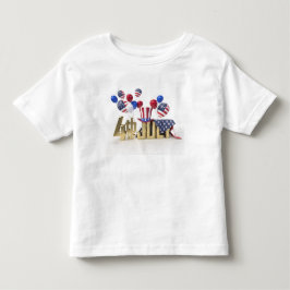7月4日 アメリカ独立記念日おめでとう トドラーTシャツ