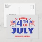 7月4日 アメリカ独立記念日おめでとう ポストカード (正面/裏面)