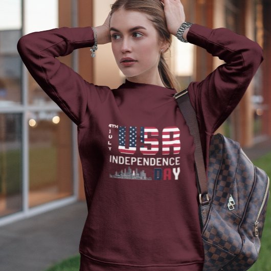 7月4日 – アメリカ独立記念日デザイン スウェットシャツ