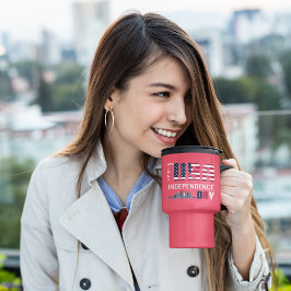 7月4日 – アメリカ独立記念日デザイン トラベルマグ