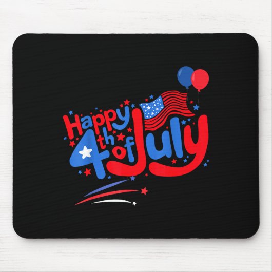 7月4日 アメリカ独立記念日 おめでとう マウスパッド (正面)