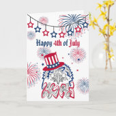 7月4日 アメリカ独立記念日 イーグル カード (黄色い花)
