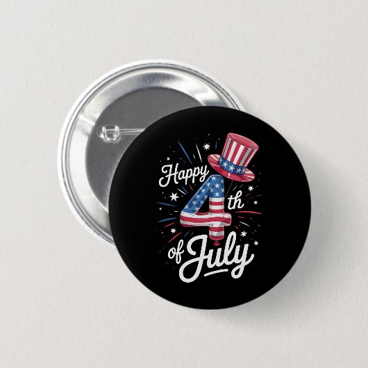 7月4日 アメリカ独立記念日 パトリオティック アメリカ国旗 缶バッジ (正面&裏面)