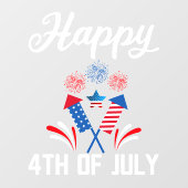7月4日 アメリカ独立記念日 フラッグ 花火 ウィンドウサイン (シート)