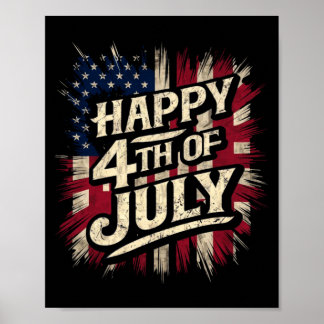 7月4日 アメリカ独立記念日 愛国 アメリカ国旗 ポスター